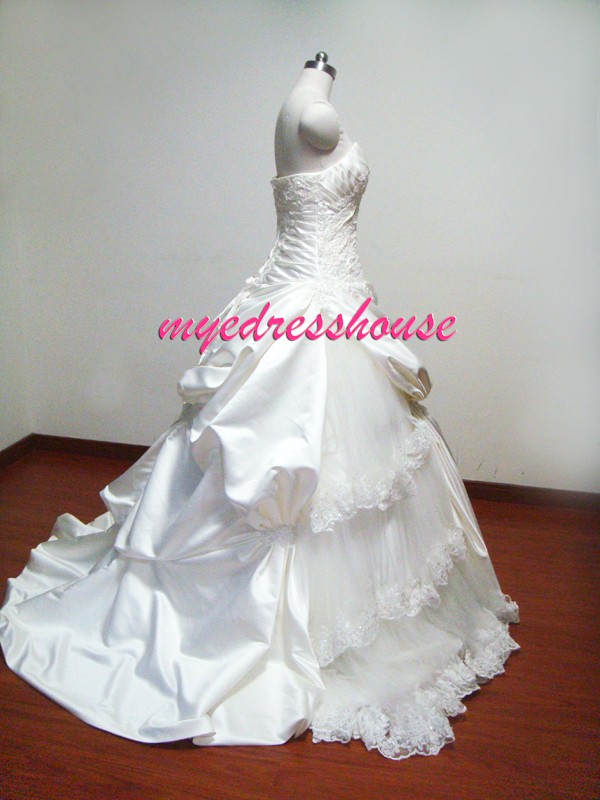 Myedresshouse Hauter Couture Duchess Satin Ballgown Wedding Dress