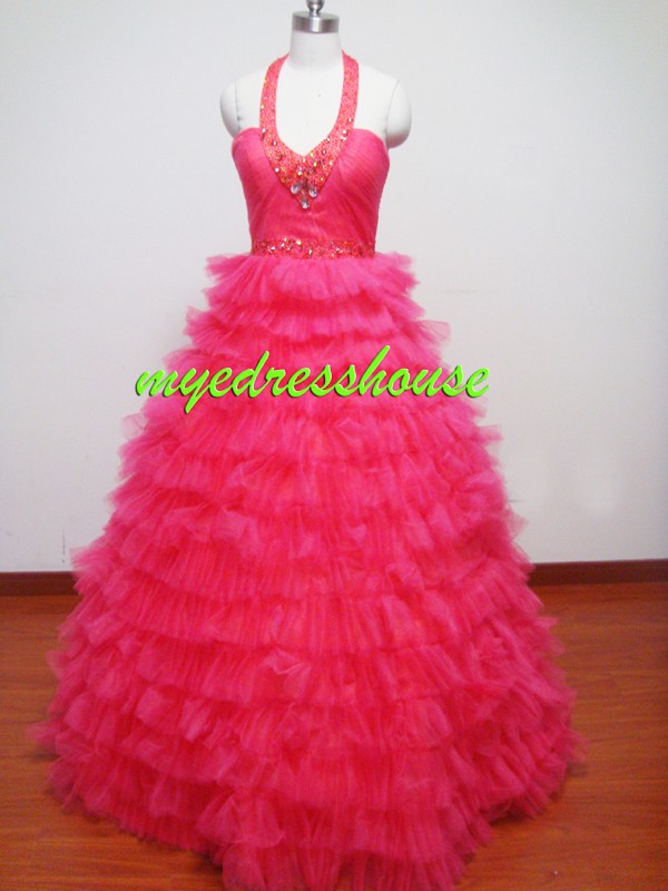 Myedresshouse Hauter Couture Pink Tulle Cake Dress 