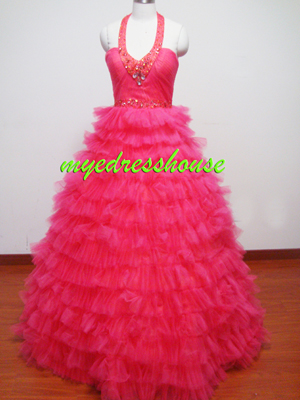 Myedresshouse Hauter Couture Pink Tulle Cake Dress 