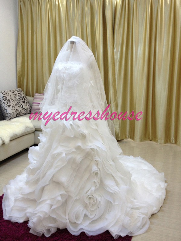 Myedresshouse Hauter Couture Luxury Princess Organza Ballgown Wedding Dress