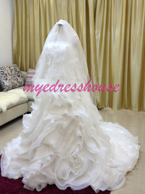 Myedresshouse Hauter Couture Luxury Princess Organza Ballgown Wedding Dress