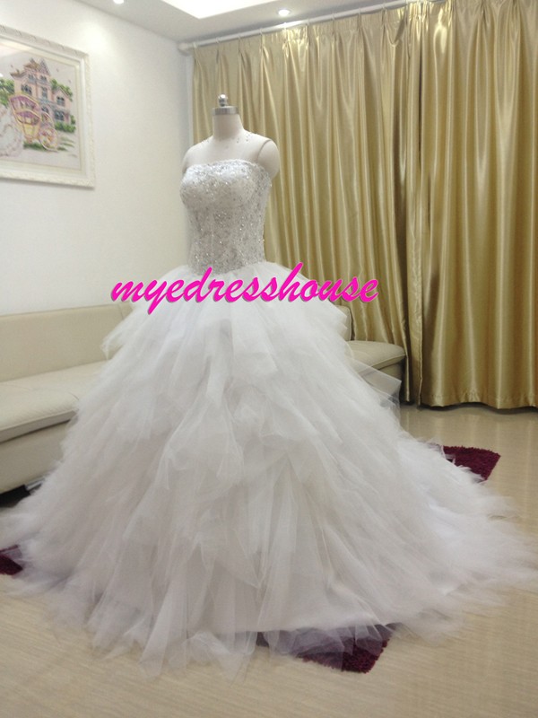 Myedresshouse Hauter Couture Sweetheart Full Beading Royal Princess Wedding Dress
