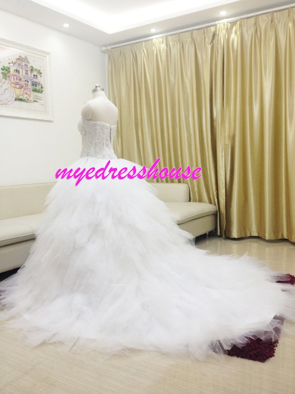 Myedresshouse Hauter Couture Sweetheart Full Beading Royal Princess Wedding Dress
