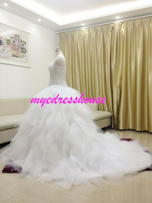 Myedresshouse Hauter Couture Sweetheart Full Beading Royal Princess Wedding Dress