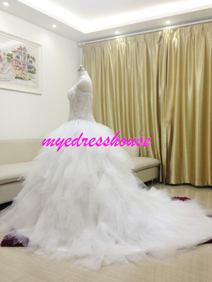 Myedresshouse Hauter Couture Sweetheart Full Beading Royal Princess Wedding Dress