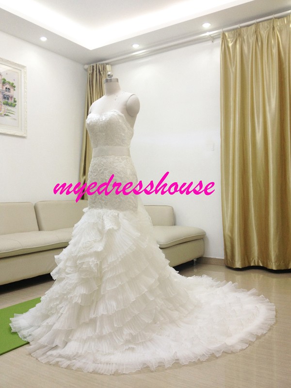 Myedresshouse Hauter Couture Sweetheart Lace Mermaid Wedding Dress