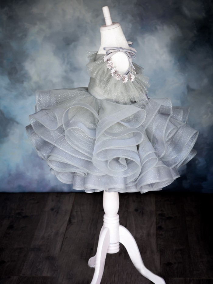 Silver Gleam Inspired By AnnaTriant Couture Luxury Childern Couture Dress