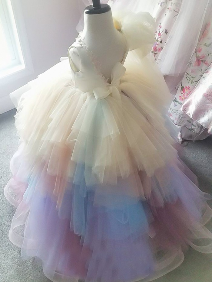 Rainbows and Unicorns Inspired By AnnaTriant Couture Luxury Childern Couture Dress