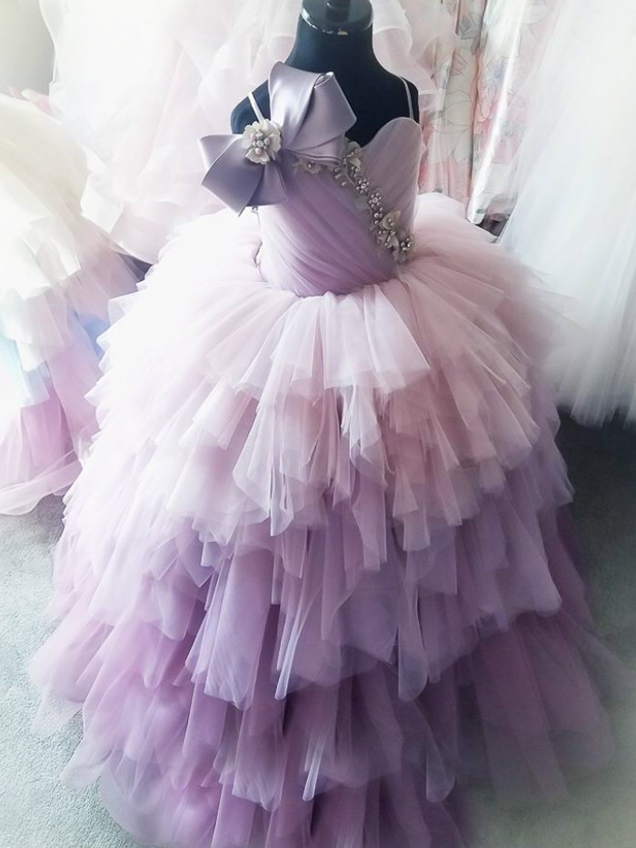 Claire-Ice Orchid Ombre Inspired By AnnaTriant Couture Luxury Childern Couture Dress