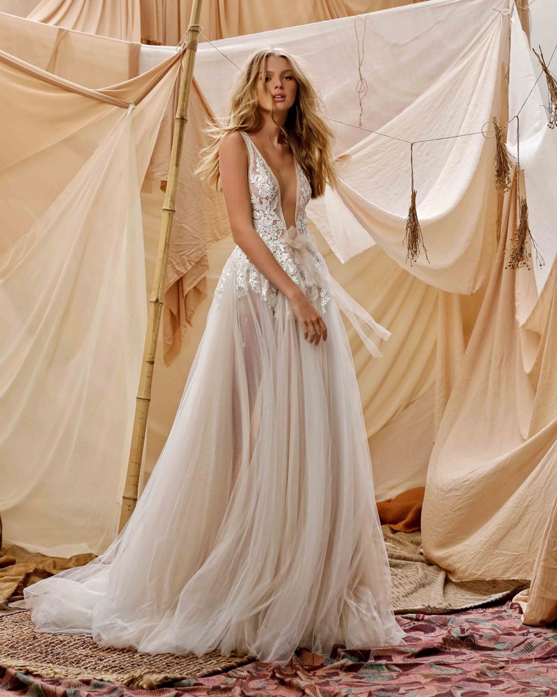 21-GISELE Bridal Dress Inspirated By Berta Muse2021 Desert Collection