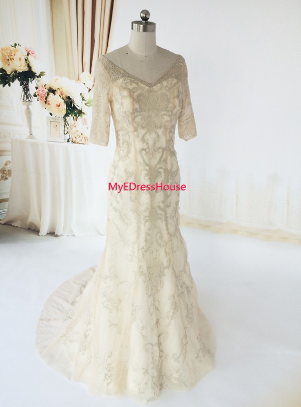 11488 Myedresshouse Haute Couture Sweetheart Neck Lace  Bridal Dress