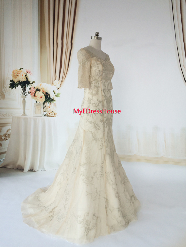 11488 Myedresshouse Haute Couture Sweetheart Neck Lace  Bridal Dress