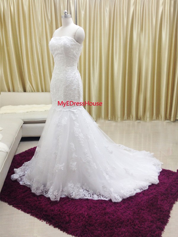 130200 Myedresshouse Haute Couture Sweetheart Neck Lace  Bridal Dress