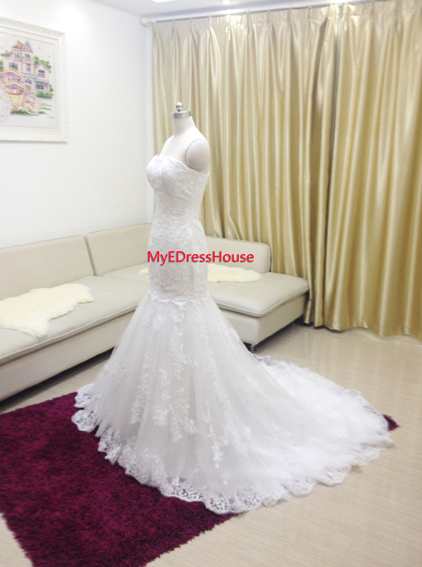 130200 Myedresshouse Haute Couture Sweetheart Neck Lace  Bridal Dress