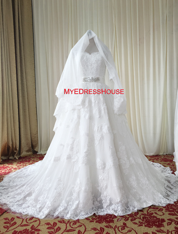 BAAQ Myedresshouse Haute Couture Sweetheart Neck Lace  Bridal Dress