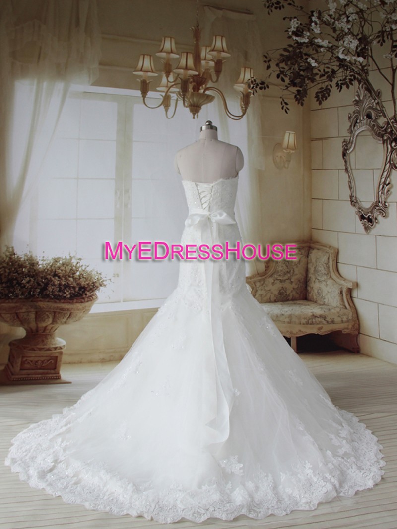 Eron Myedresshouse Haute Couture Sweetheart Neck Lace  Bridal Dress