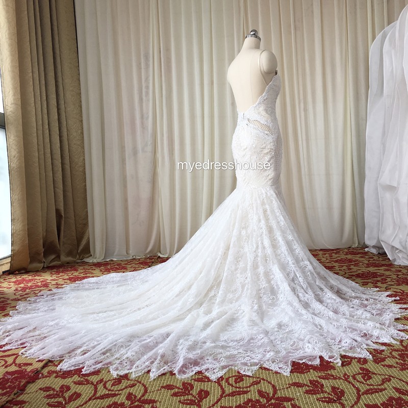 Crystal Myedresshouse Haute Couture Sweetheart Neck Lace  Bridal Dress 