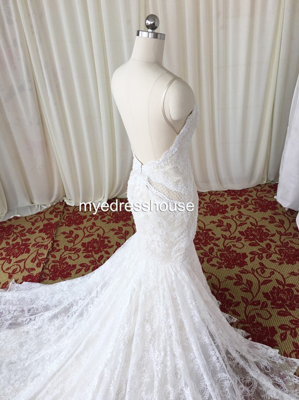 Crystal Myedresshouse Haute Couture Sweetheart Neck Lace  Bridal Dress 